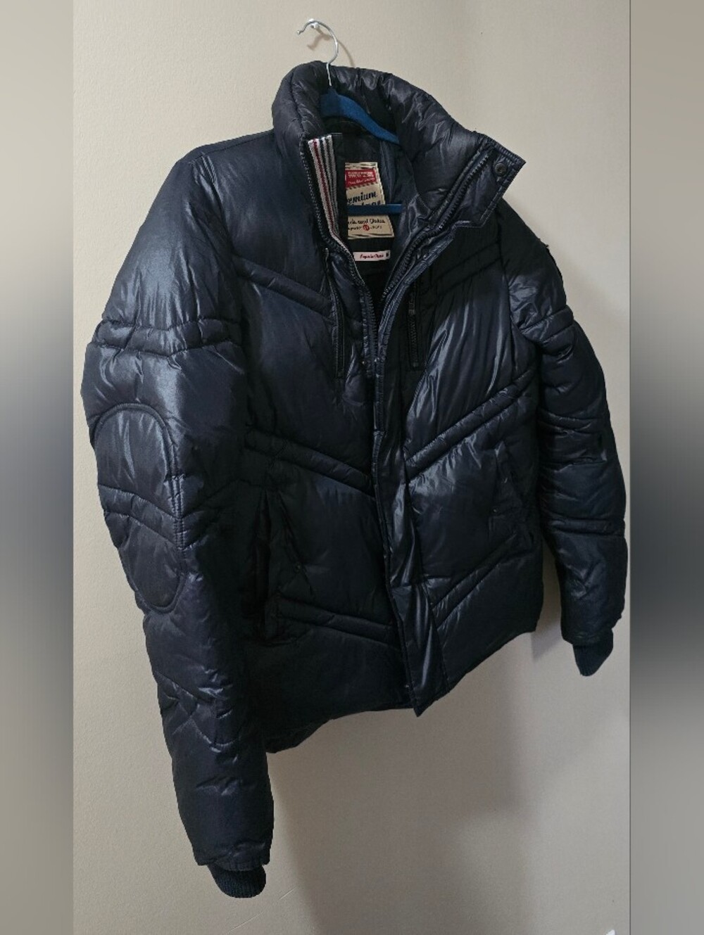 Jack and Jones Navy Quilted Puffer Jacket